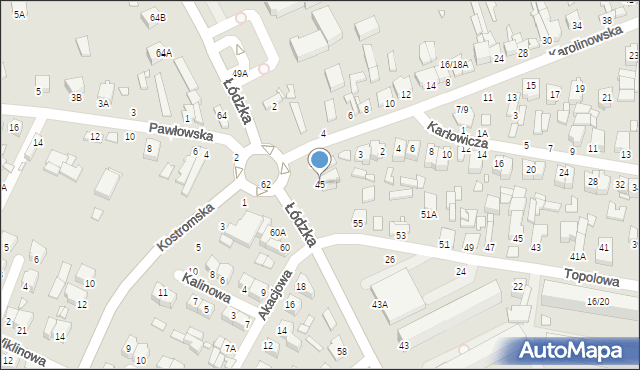 Piotrków Trybunalski, Łódzka, 45, mapa Piotrków Trybunalski