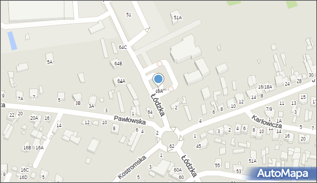 Piotrków Trybunalski, Łódzka, 49A, mapa Piotrków Trybunalski