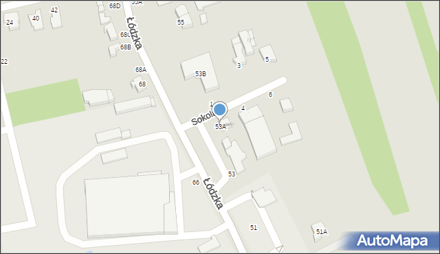 Piotrków Trybunalski, Łódzka, 53A, mapa Piotrków Trybunalski