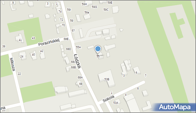 Piotrków Trybunalski, Łódzka, 55, mapa Piotrków Trybunalski