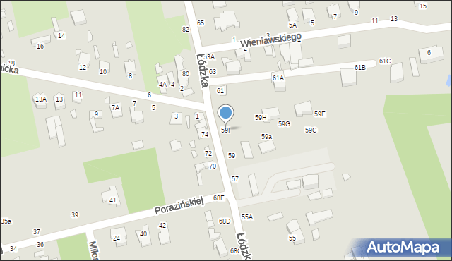 Piotrków Trybunalski, Łódzka, 59I, mapa Piotrków Trybunalski