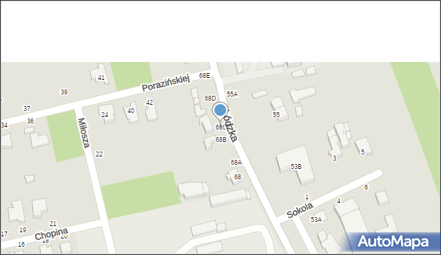 Piotrków Trybunalski, Łódzka, 68C, mapa Piotrków Trybunalski