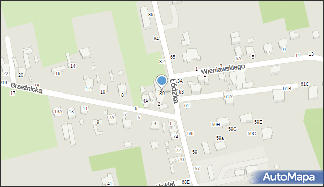 Piotrków Trybunalski, Łódzka, 80, mapa Piotrków Trybunalski