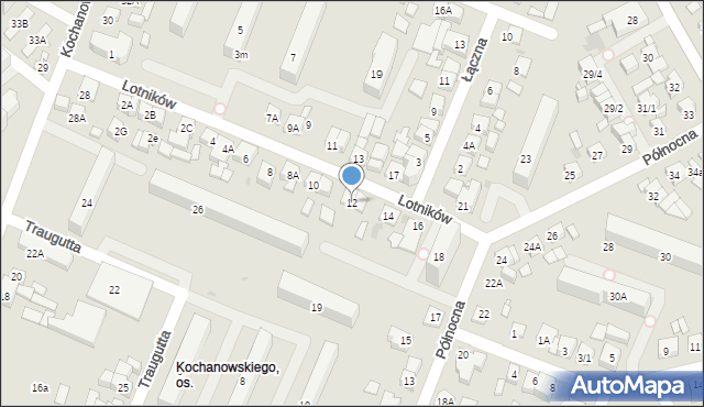 Płock, Lotników, 12, mapa Płock