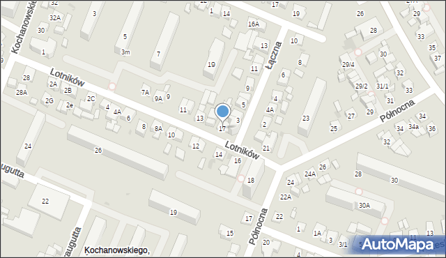 Płock, Lotników, 17, mapa Płock