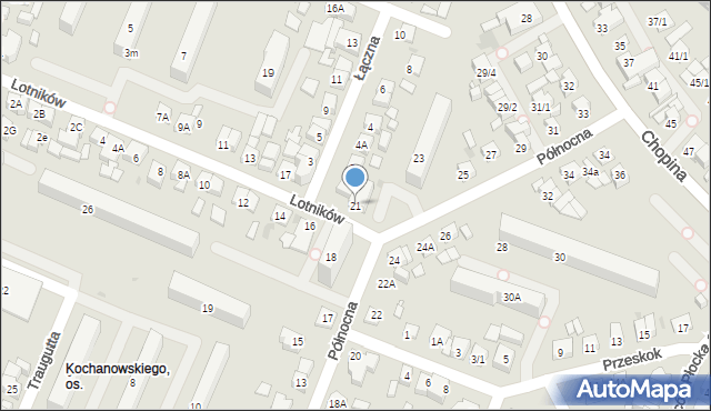 Płock, Lotników, 21, mapa Płock