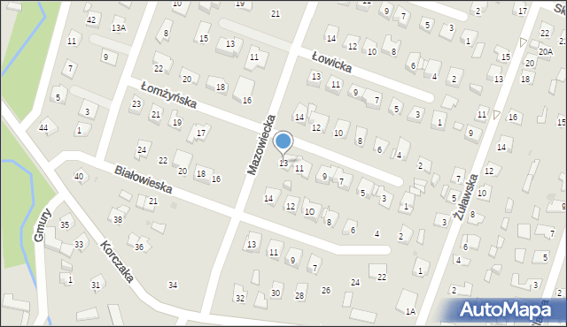 Płock, Łomżyńska, 13, mapa Płock