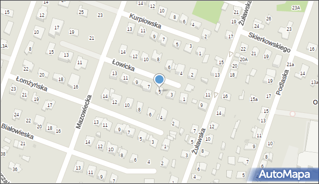 Płock, Łowicka, 5, mapa Płock