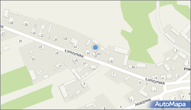 Pniewo, Łomżyńska, 10, mapa Pniewo