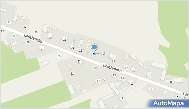 Pniewo, Łomżyńska, 20, mapa Pniewo