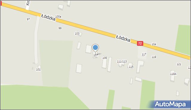 Poddębice, Łódzka, 107, mapa Poddębice