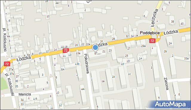 Poddębice, Łódzka, 17/21, mapa Poddębice