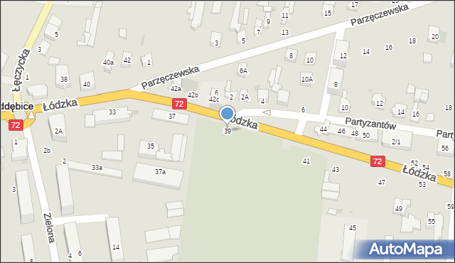 Poddębice, Łódzka, 39, mapa Poddębice