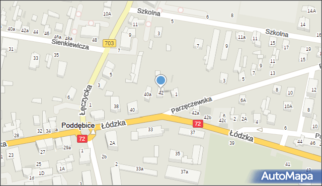 Poddębice, Łódzka, 42, mapa Poddębice