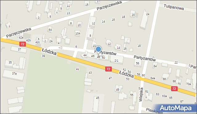 Poddębice, Łódzka, 48, mapa Poddębice