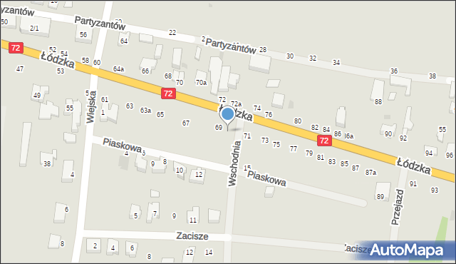 Poddębice, Łódzka, 69a, mapa Poddębice