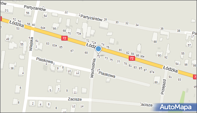 Poddębice, Łódzka, 71, mapa Poddębice