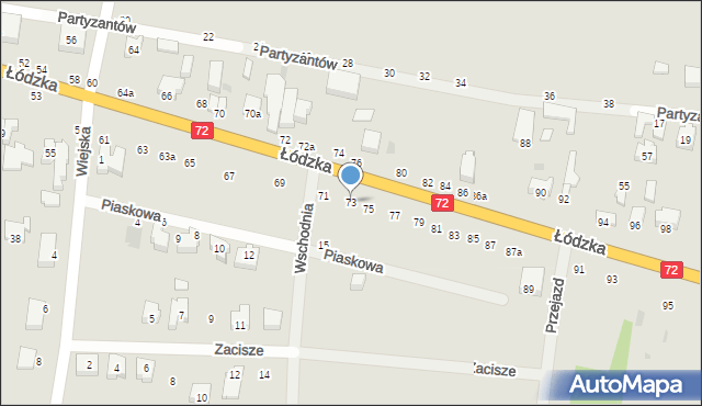 Poddębice, Łódzka, 73, mapa Poddębice