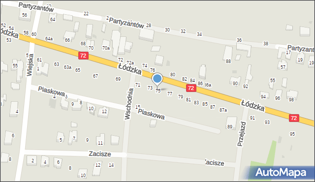 Poddębice, Łódzka, 75, mapa Poddębice