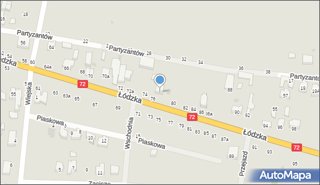 Poddębice, Łódzka, 78, mapa Poddębice