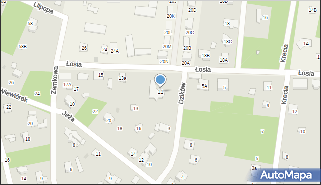 Podkowa Leśna, Łosia, 11, mapa Podkowa Leśna