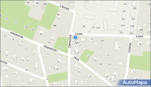 Podkowa Leśna, Łosia, 17A, mapa Podkowa Leśna