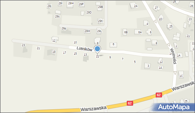 Pomiechówek, Lotników, 11, mapa Pomiechówek