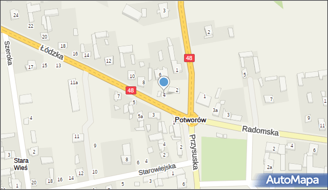 Potworów, Łódzka, 4, mapa Potworów