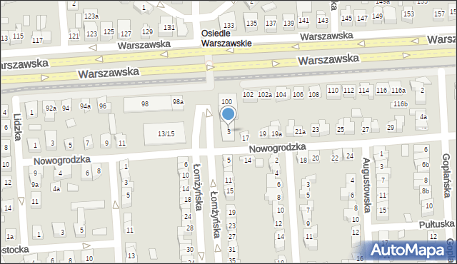 Poznań, Łomżyńska, 3, mapa Poznania