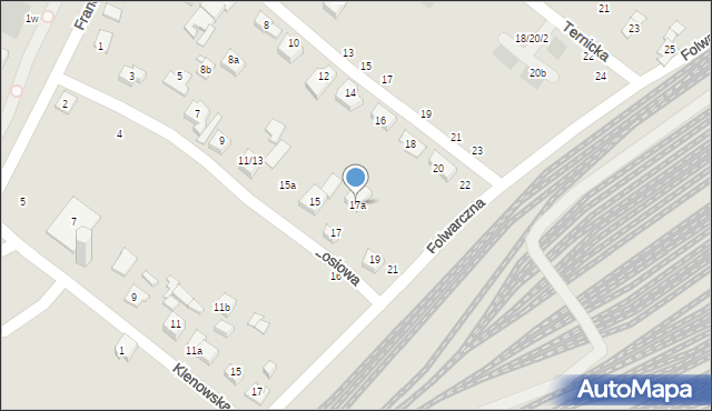 Poznań, Łosiowa, 17a, mapa Poznania