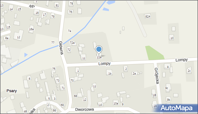 Psary, Lompy Józefa, 11a, mapa Psary
