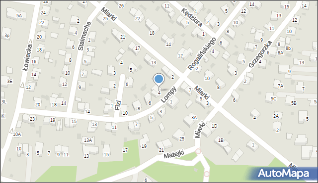 Pszczyna, Lompy Józefa, 4, mapa Pszczyny