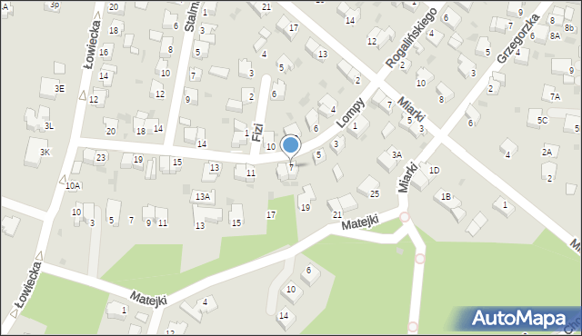 Pszczyna, Lompy Józefa, 7, mapa Pszczyny