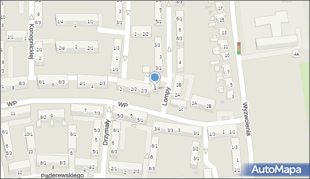Pyskowice, Lompy Józefa, 1/1, mapa Pyskowice