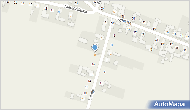 Racławiczki, Lompy Józefa, 8, mapa Racławiczki