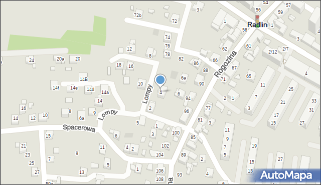 Radlin, Lompy Józefa, 4, mapa Radlin