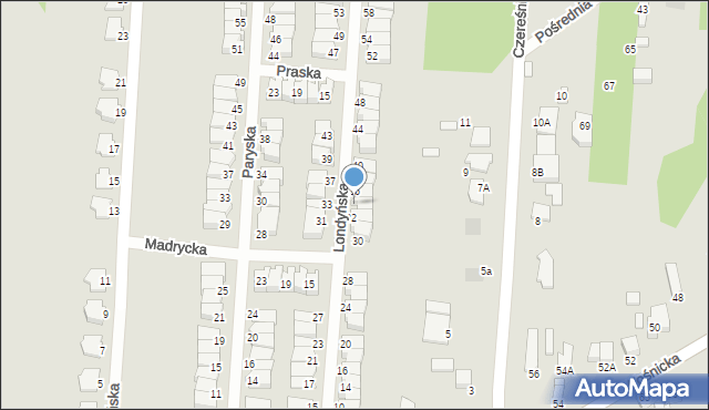 Radom, Londyńska, 34, mapa Radomia