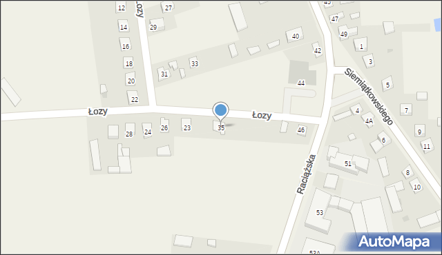 Radzanów, Łozy, 35, mapa Radzanów