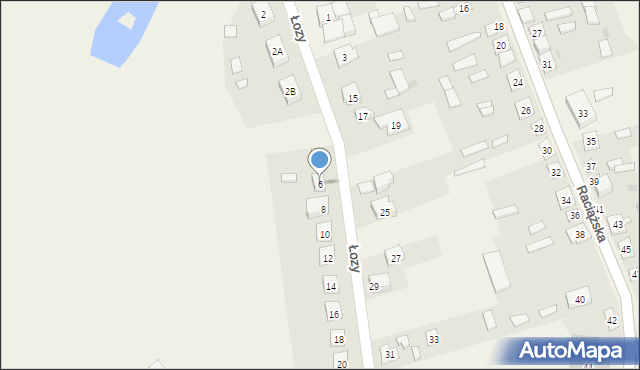 Radzanów, Łozy, 6, mapa Radzanów