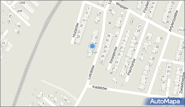 Radzionków, Lotników, 1, mapa Radzionków