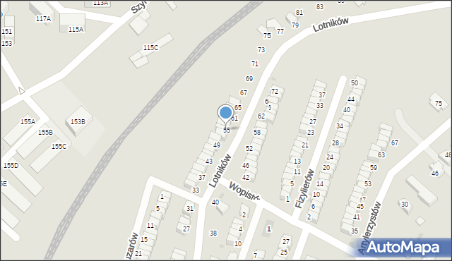 Radzionków, Lotników, 55, mapa Radzionków