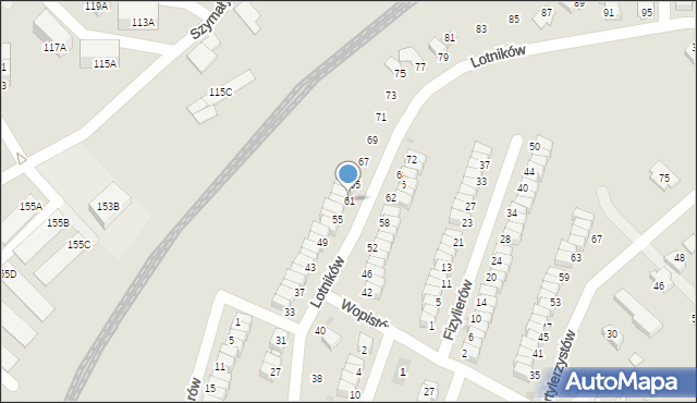Radzionków, Lotników, 61, mapa Radzionków