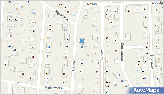 Raszyn, Lotnicza, 36, mapa Raszyn