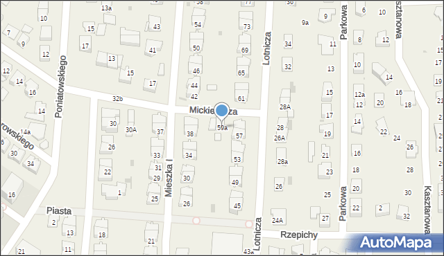 Raszyn, Lotnicza, 59a, mapa Raszyn