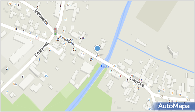 Rawa Mazowiecka, Łowicka, 22, mapa Rawa Mazowiecka