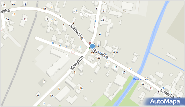 Rawa Mazowiecka, Łowicka, 25, mapa Rawa Mazowiecka