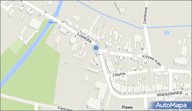 Rawa Mazowiecka, Łowicka, 3, mapa Rawa Mazowiecka