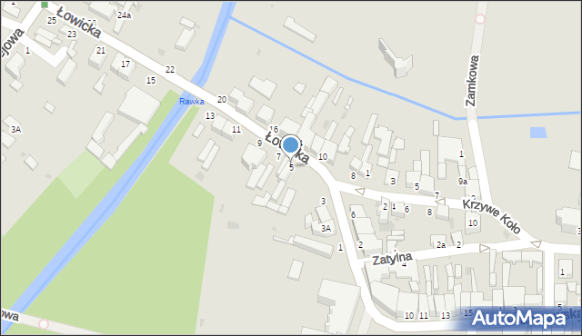 Rawa Mazowiecka, Łowicka, 5, mapa Rawa Mazowiecka