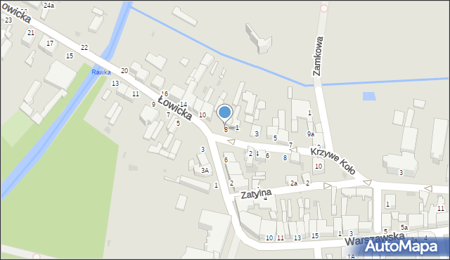 Rawa Mazowiecka, Łowicka, 8, mapa Rawa Mazowiecka