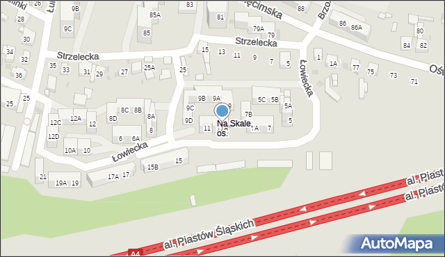 Ruda Śląska, Łowiecka, 11A, mapa Rudy Śląskiej